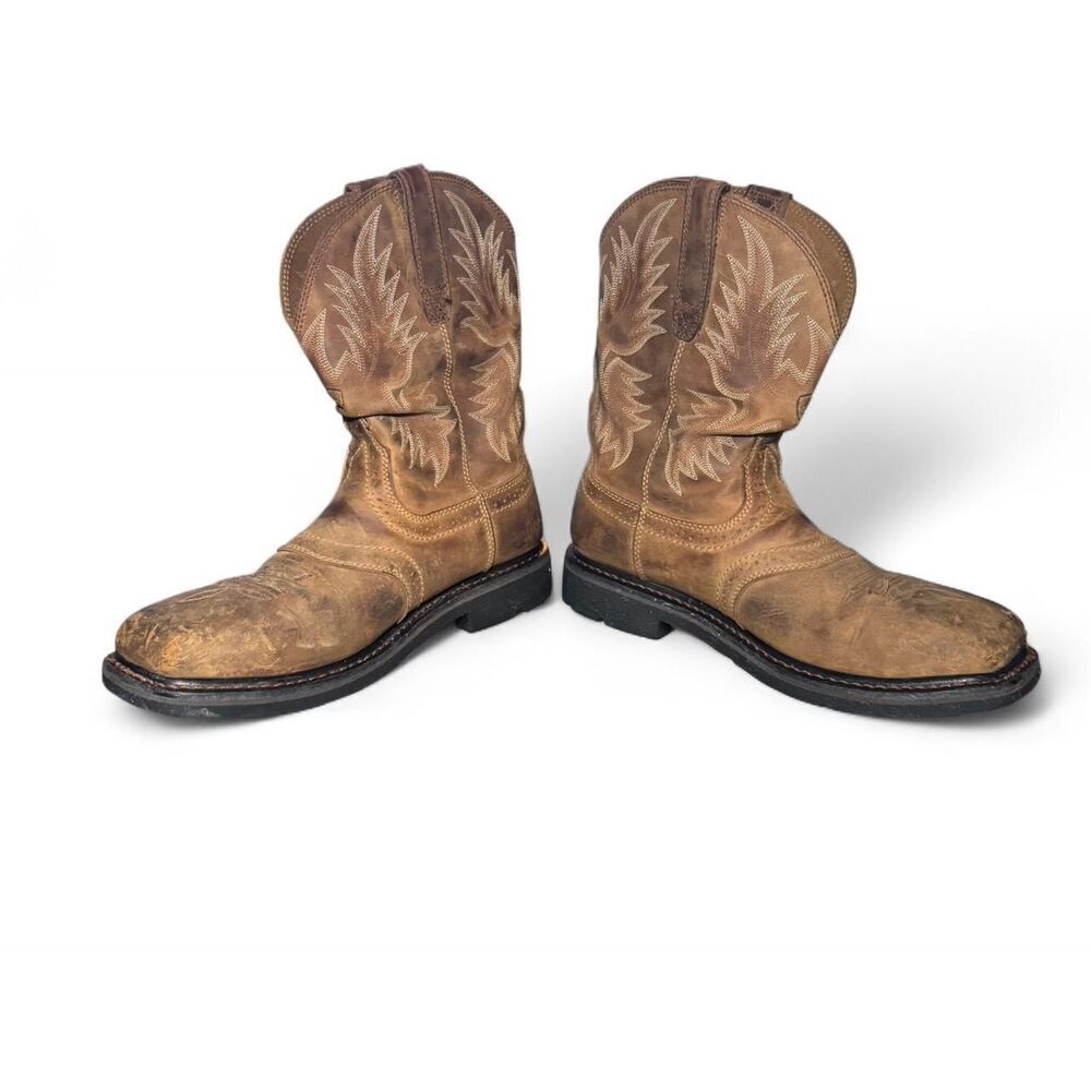 Ariat Work Men’s Steel Toe Boots Sz 9D Brown Leather EH ASTM F2413-17